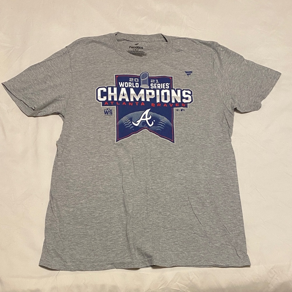 Fanatics Gray Braves 2021 World Series Champions T-Shirt